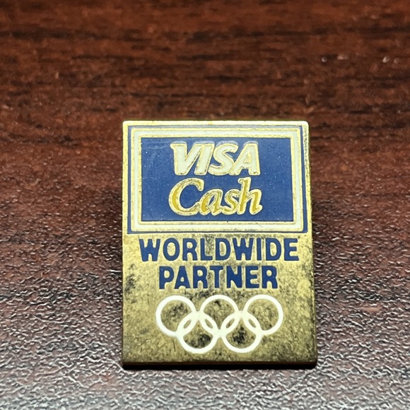 1996 Atlanta Olympics Visa Cash Credit Card Worldwide Partner Lapel Hat Pin